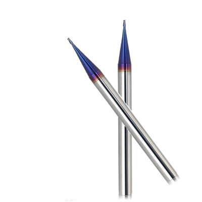 Tungsten Karbür Mikro Parmak Frezeler 0.4mm 2 Flüt Hrc55