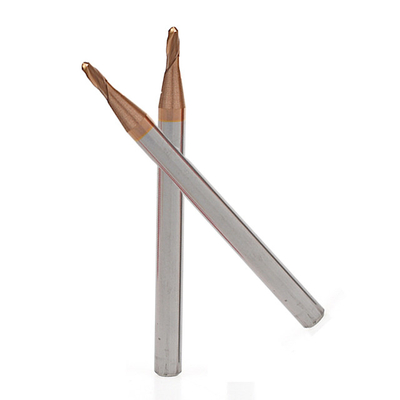 Sertleştirilmiş Çelik için Katı Tungsten Karbür Parmak Frezeler 2 Flüt R2.5